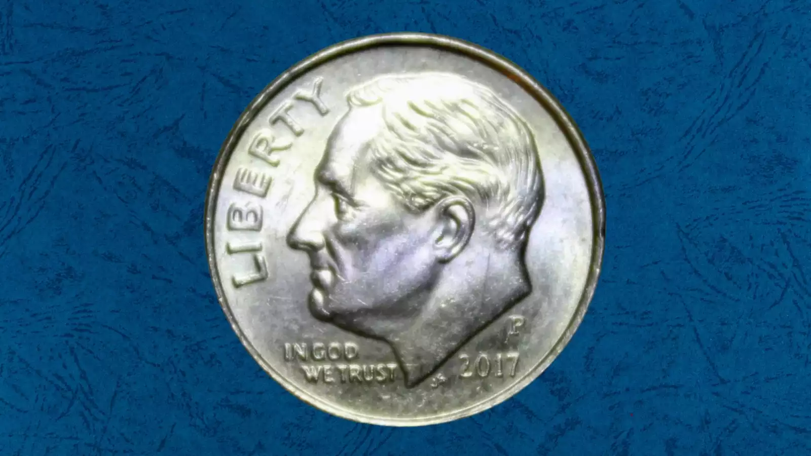 2017-P Roosevelt dime repunched mint mark RPM error showing doubled P mint mark under magnification